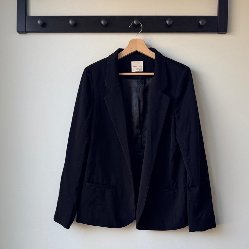 Silence + noise black open blazer